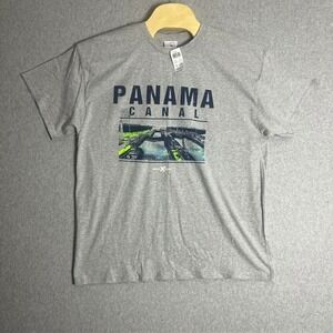 NWT Mne's Gray Celebrity Cruises Panama Canal Graphic‎ T-Shirt Size XL